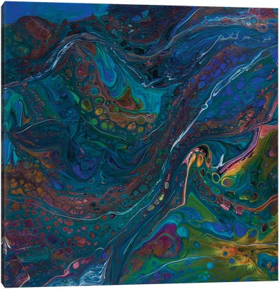 Blue Spill, Abstraction Canvas Art Print - Svetlana Saratova