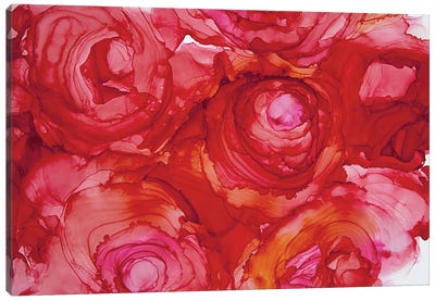Abstraction, Scarlet Roses Canvas Art Print - Red Abstract Art