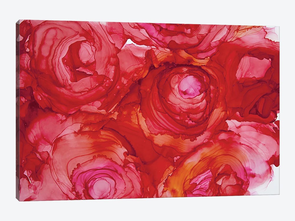Abstraction, Scarlet Roses by Svetlana Saratova 1-piece Canvas Print