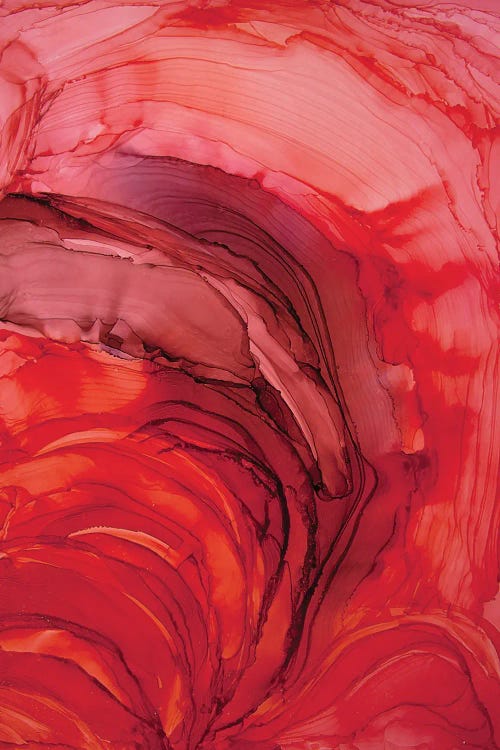 Abstract Painting-Red III, Alcohol Ink