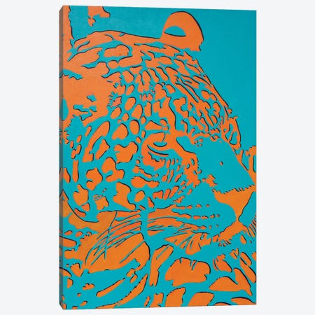 Orange Leopard Canvas Print #SOV93} by Svetlana Saratova Canvas Wall Art