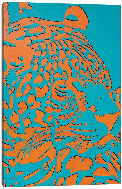 Orange Leopard Canvas Art Print - Leopard Art