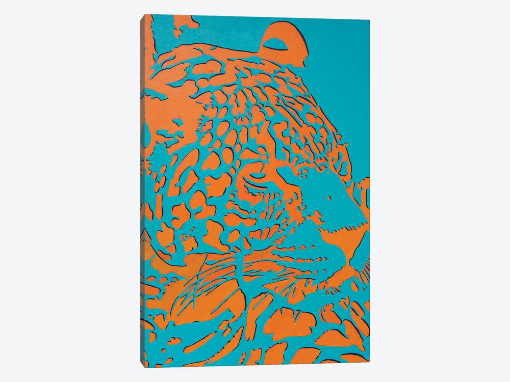 Orange Leopard by Svetlana Saratova 1-piece Canvas Wall Art
