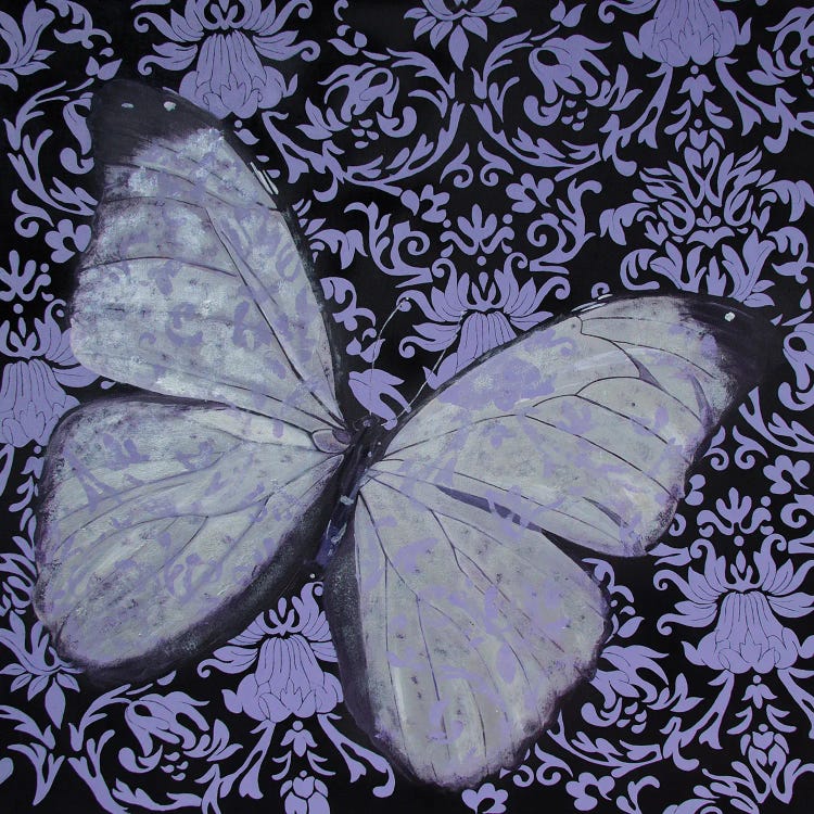 Silver Butterfly On The Wall