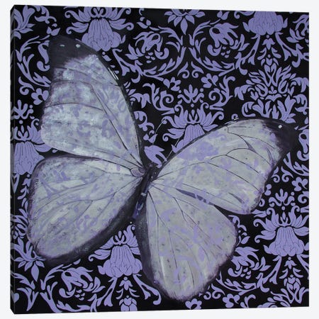 Silver Butterfly On The Wall Canvas Print #SOV97} by Svetlana Saratova Canvas Print