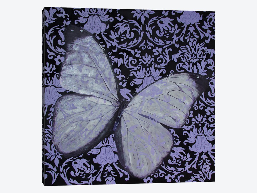 Silver Butterfly On The Wall by Svetlana Saratova 1-piece Canvas Wall Art