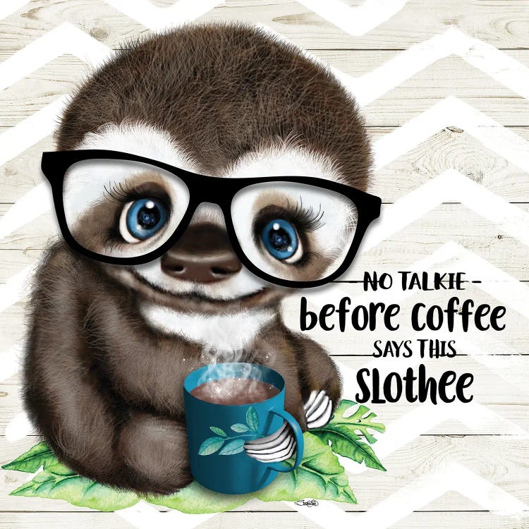Coffee Sloth by Sheena Pike wall art