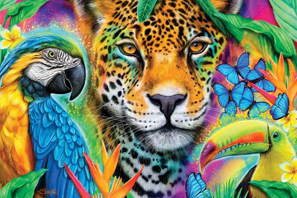 Jaguars: Macaw Jaguar Toucan by Sheena Pike