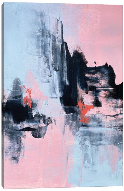Pink And Grey Abstract I Canvas Art Print - Spellbound Fine Art