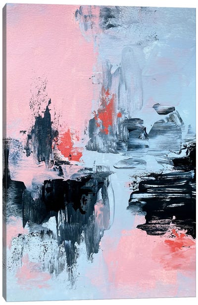 Pink And Grey Abstract II Canvas Art Print - Spellbound Fine Art