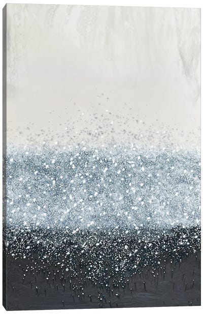 Cool Silver Crystal Rain Canvas Art Print - Silver Art