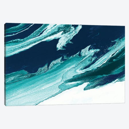 Green And Blue Wave Canvas Print #SPB122} by Spellbound Fine Art Canvas Wall Art
