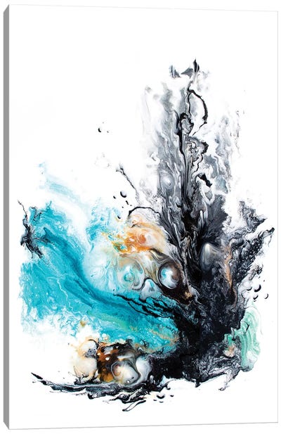 Coral Canvas Art Print - Black, White & Blue Art
