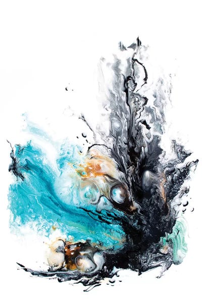 Teal Abstract Art: Coral by Spellbound Fine Art