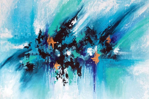 Teal Abstract Art: Culmination by Spellbound Fine Art