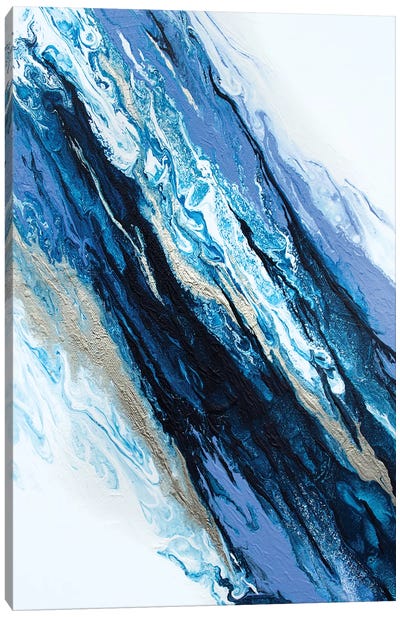Frost Canvas Art Print - Blue & White Art