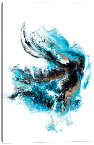 Acropora Canvas Art Print - Black, White & Blue Art