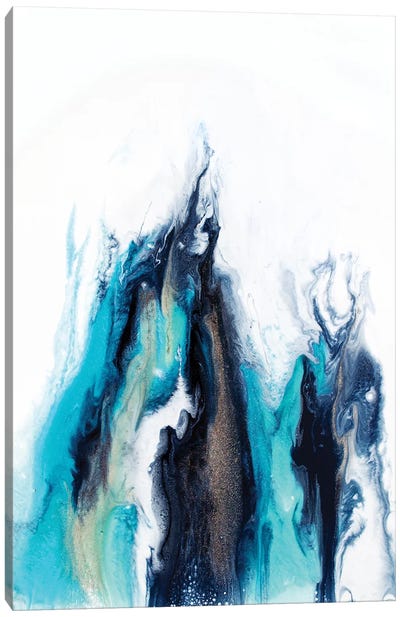 Halophila Canvas Art Print - Teal Abstract Art
