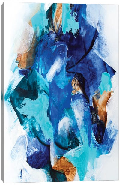 Synthesis Canvas Art Print - Teal Abstract Art
