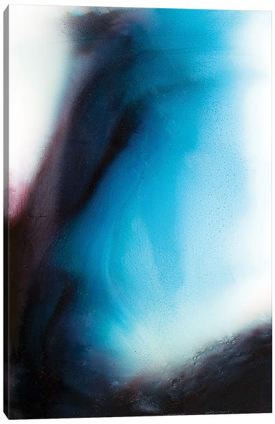 Upsurge Canvas Art Print - Blue & White Art