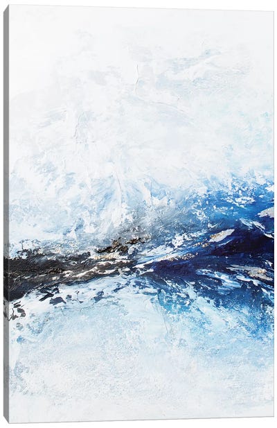 Frozen Ocean Canvas Art Print - Pantone 2020 Classic Blue