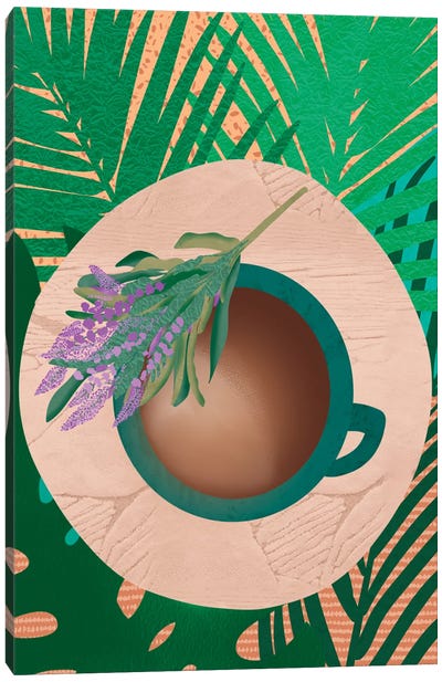 Coffee and Lavender Canvas Art Print - Herb Art