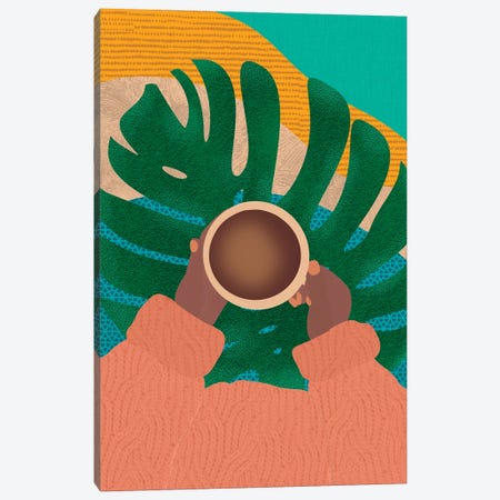 Coffee And Plants Canvas Print #SPC25} by Sagmoon Paper Co. Canvas Artwork