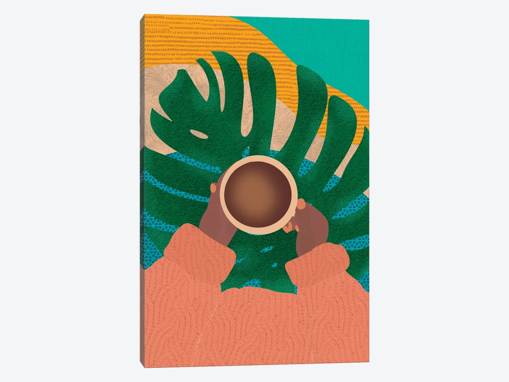 Coffee And Plants by Sagmoon Paper Co. 1-piece Canvas Print