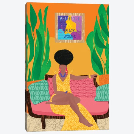 Protect Black Women Canvas Print #SPC26} by Sagmoon Paper Co. Canvas Wall Art