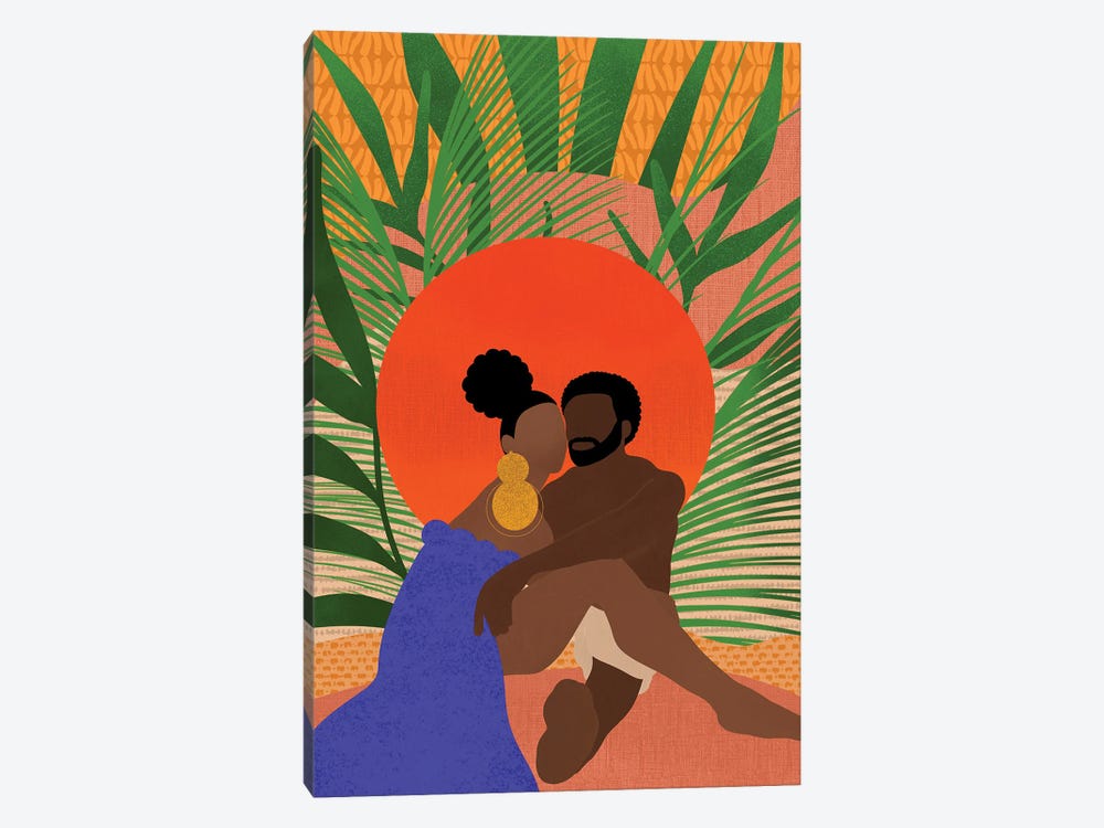 Black Couple by Sagmoon Paper Co. 1-piece Canvas Art Print