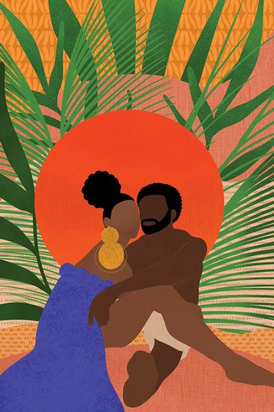 Large Modern Art - Canvas Prints: Black Couple by Sagmoon Paper Co.