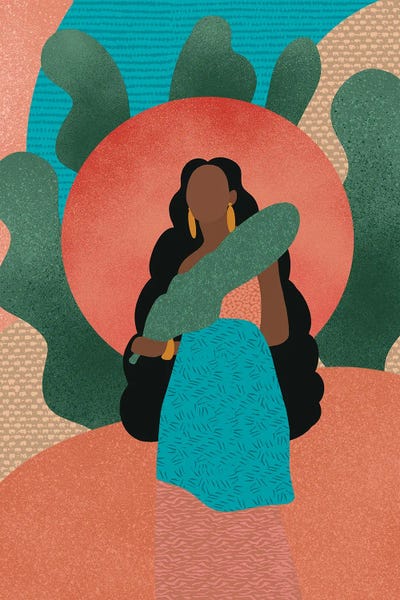 Black Woman in Nature by Sagmoon Paper Co. art print