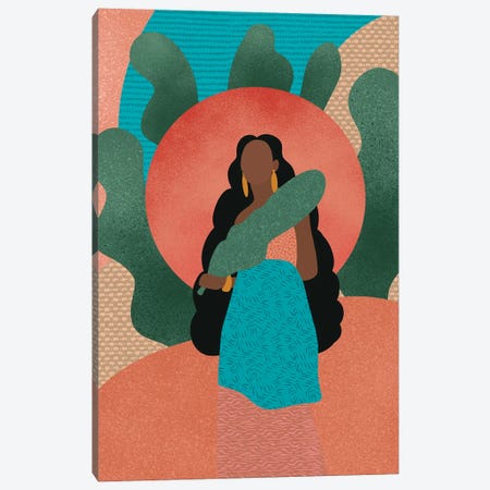 Black Woman in Nature Canvas Print #SPC30} by Sagmoon Paper Co. Canvas Art