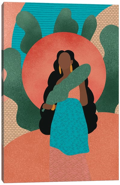 Black Woman in Nature Canvas Art Print - Sagmoon Paper Co.