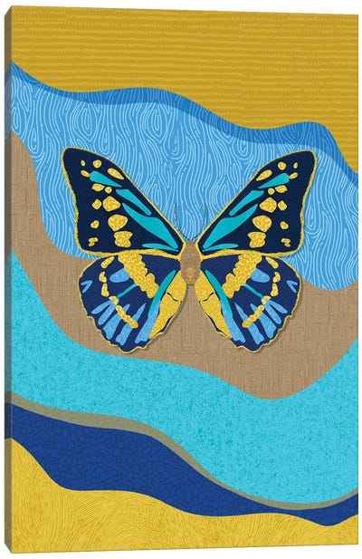 Blue Butterfly Canvas Art Print - Sagmoon Paper Co.