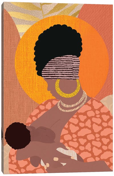 Nursing Mother Canvas Art Print - African Heritage Art