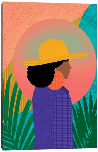 Black Woman In Denim Canvas Art Print - Sagmoon Paper Co.
