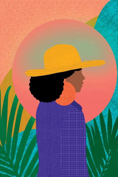 Hats: Black Woman In Denim by Sagmoon Paper Co.