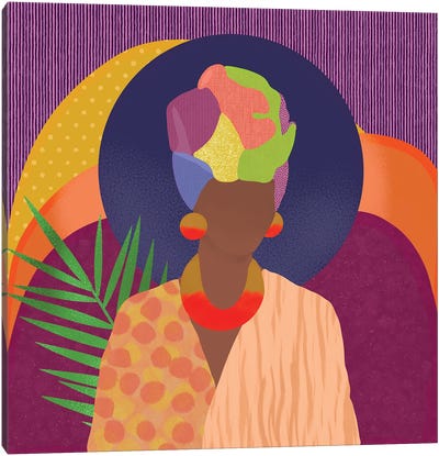 Black Woman In Headwrap Canvas Art Print - Sagmoon Paper Co.