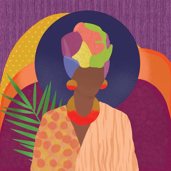 African Heritage: Black Woman In Headwrap by Sagmoon Paper Co.