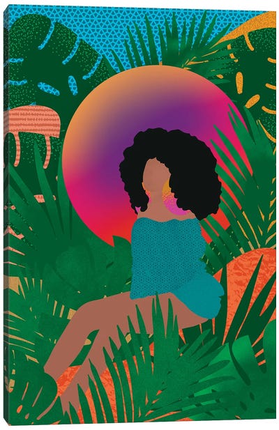 Wilderness And Afros Canvas Art Print - Green with Envy