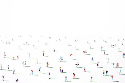 Golfers II by Stephanie Ho framed canvas print