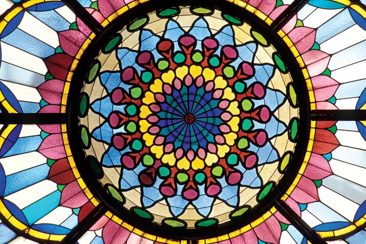 Stained Glass Atrium Window, Museum Of Applied Arts, Budapest, Hungary