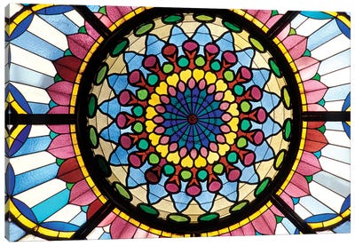 Stained Glass Atrium Window, Museum Of Applied Arts, Budapest, Hungary Canvas Art Print