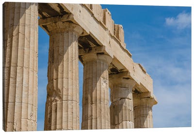 Close-Up Of The Remaining Columns And Ruins At The Parthenon, Acropolis. The Parthenon, Athens, Greece. Canvas Art Print