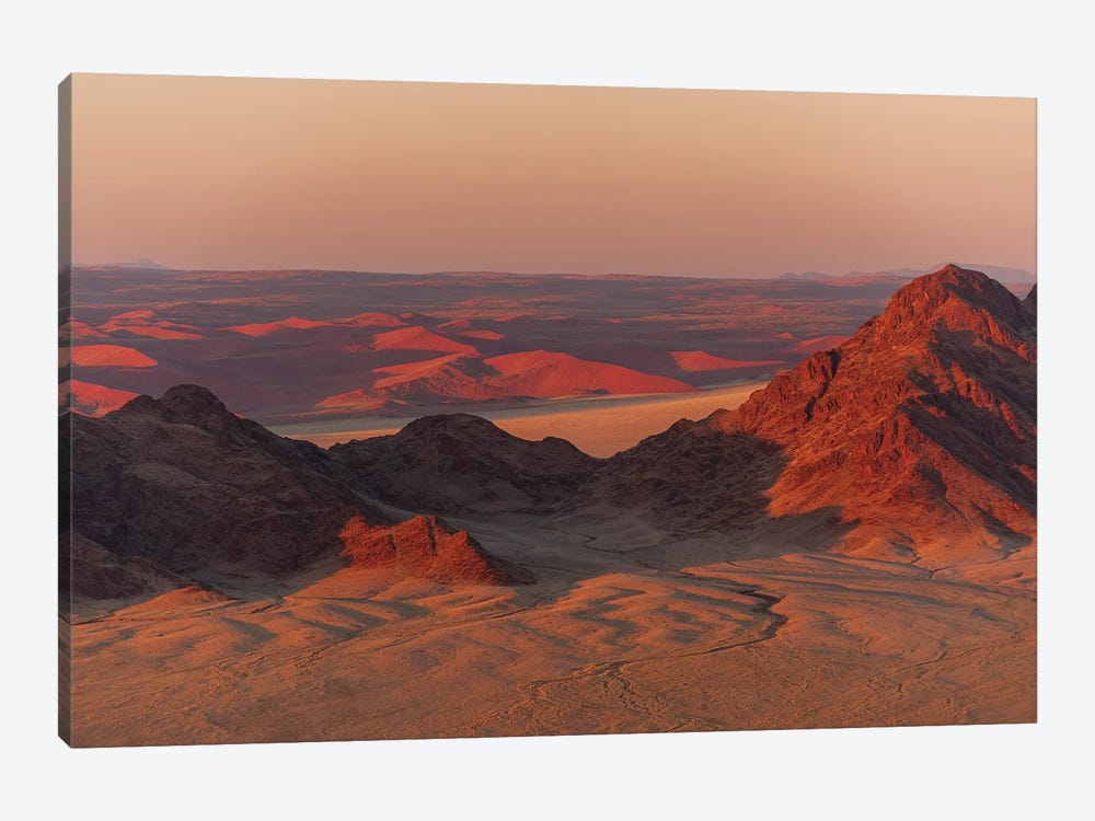 Light Illuminates The Naukluft Mountains And Namib Desert At Sunrise. Namib Naukluft Park, Namibia. by Sergio Pitamitz 1-piece Canvas Art