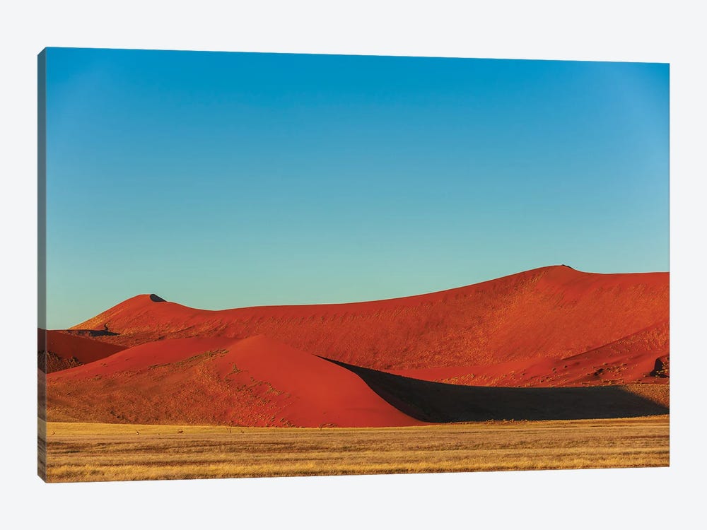 Red Sand Dunes Against A Bright Blue Sky In The Sossusvlei. Namib Naukluft Park, Namib Desert, Namibia. by Sergio Pitamitz 1-piece Canvas Art Print