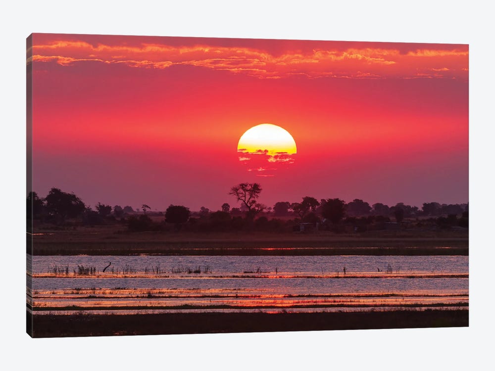 A Colorful Sunset Along The Banks Of The Chobe River, Chobe National Park, Kasane, Botswana. by Sergio Pitamitz 1-piece Canvas Artwork