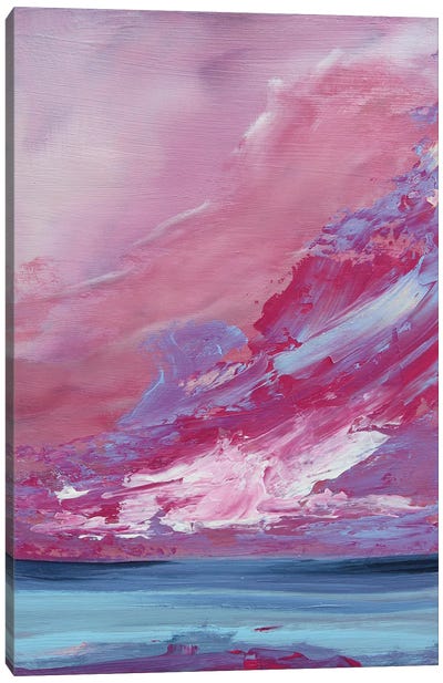 Pink Glow Canvas Art Print - Beach Sunrise & Sunset Art