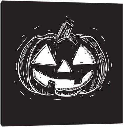 Spooky Cut Jack-O'-Lantern Canvas Art Print - Spooky Linocuts